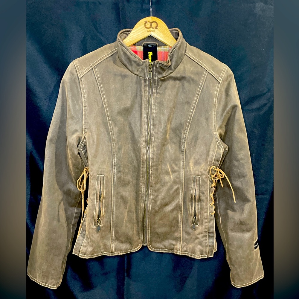 Women’s Hard Rock Cafe Washington DC Brown Suede look Tasseled Sides Jacket